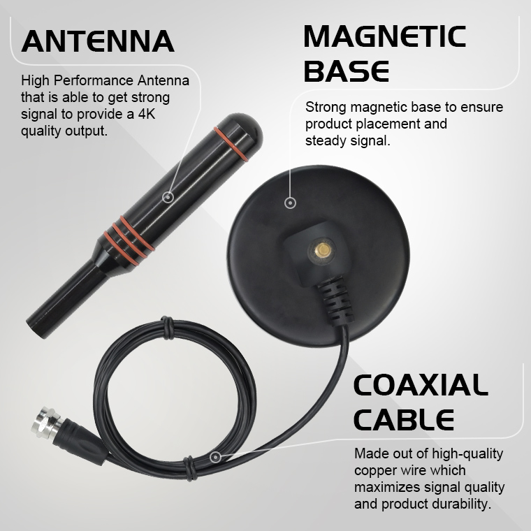 Strong Magnetic Base Digital HDTV Amplified antenna